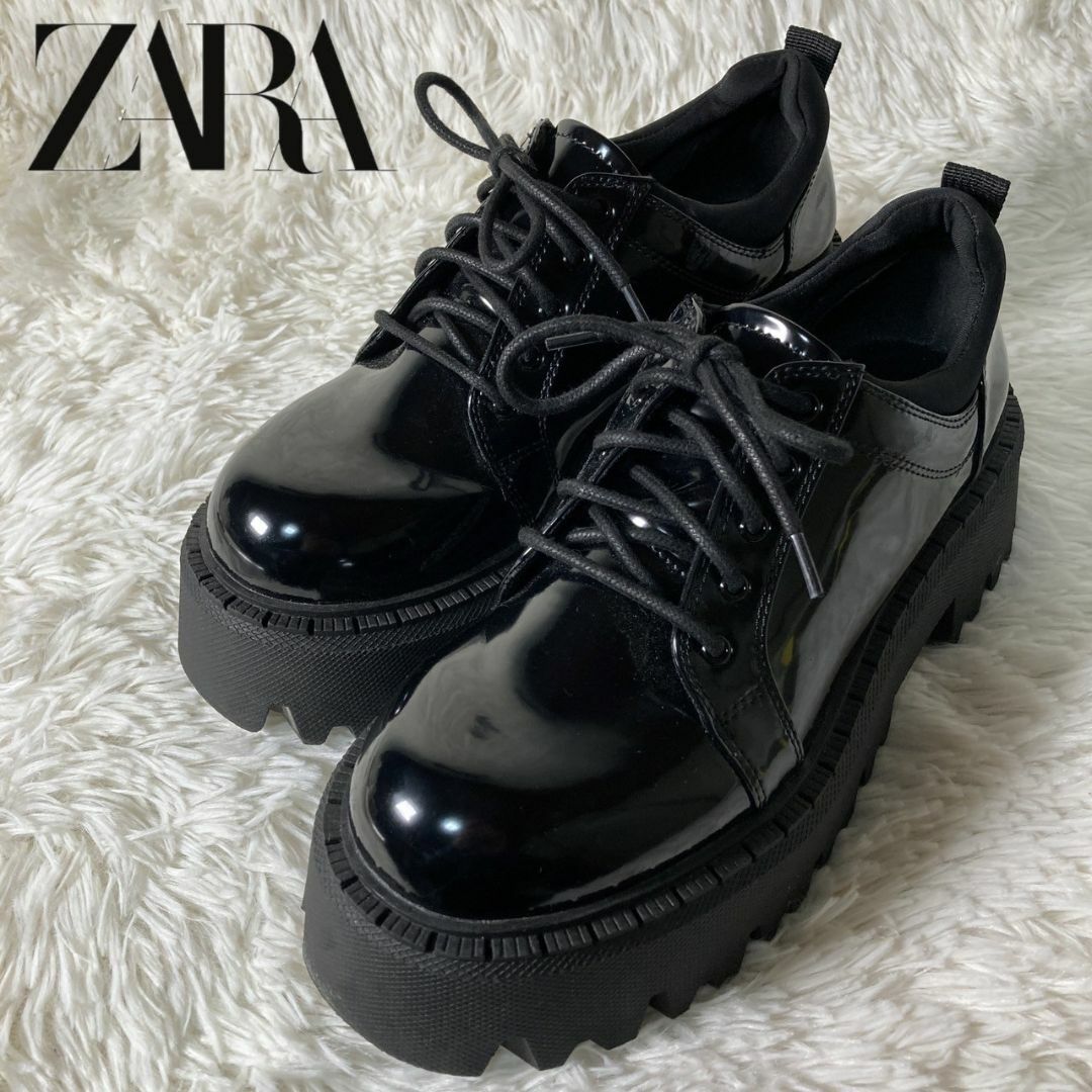 ZARA - 極美品 ZARA ザラ 厚底 トラックソール レースアップシューズ