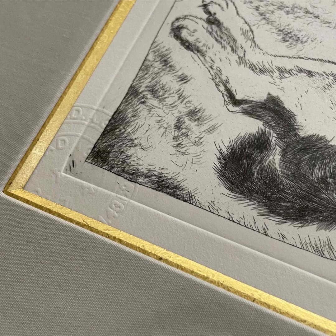 藤田嗣治 銅版画「猫」シャーマンコレクション