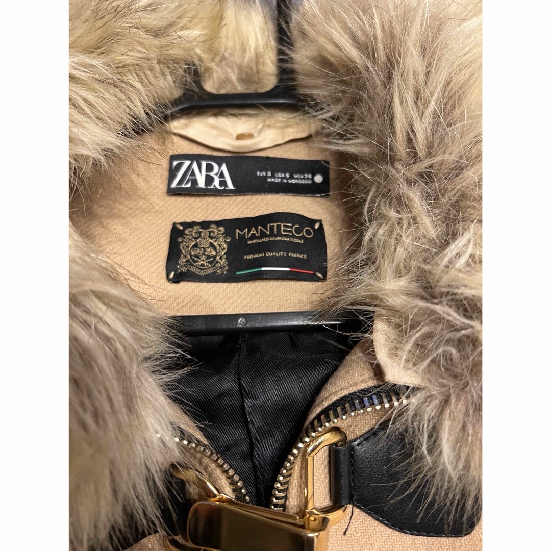 ZARA - ZARA MANTECO 2way ノーカラーコート ファー脱着可能の通販 by