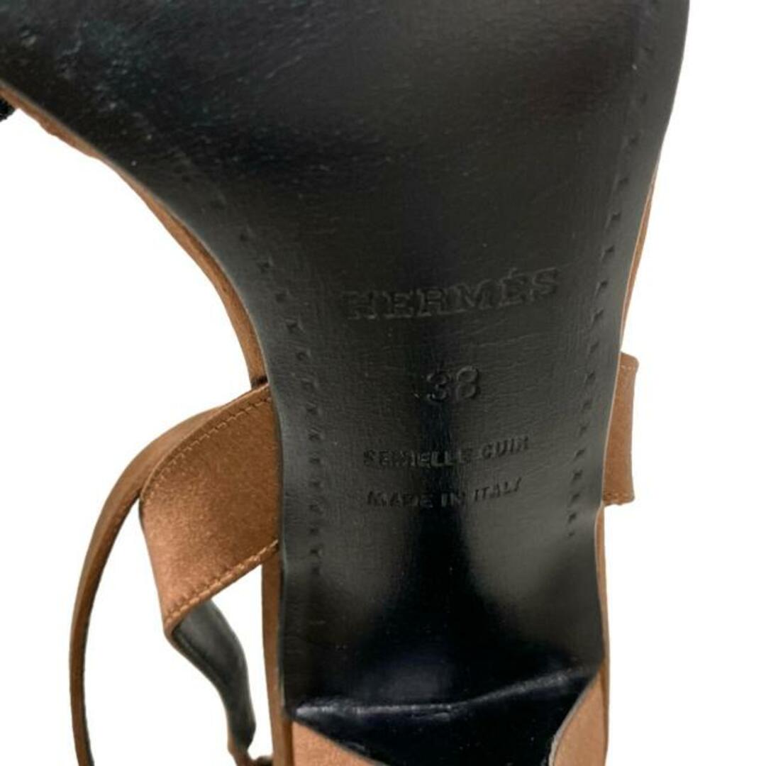 HERMES - HERMES(エルメス) サンダル 38 レディース - ダークブラウン