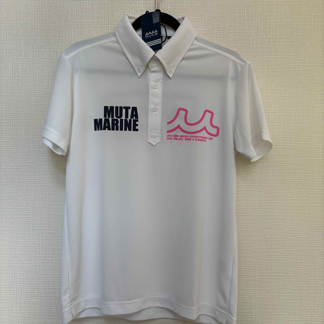 muta - muta ボックスロゴ ポロシャツ ホワイト ゴルフ 新品未使用品の