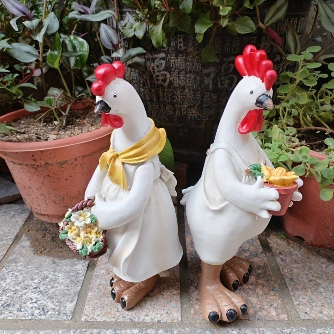 置物 オブジェ ガーデンオーナメント 鶏 ニワトリ にわとり 室内 屋外
