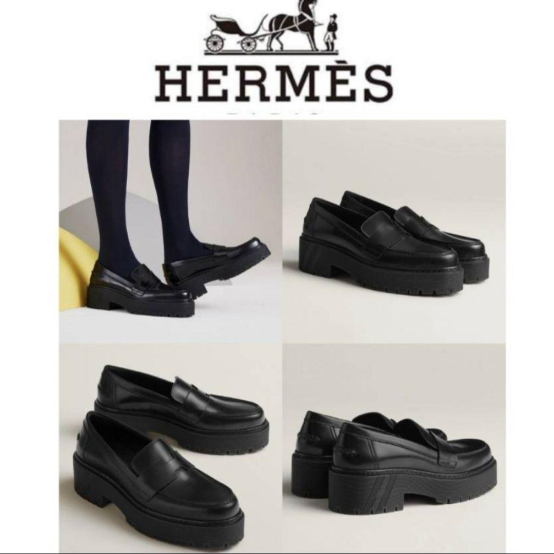 HERMES - エルメス HERMES ヒッチ HITCH 厚底ローファー1度のみ使用の