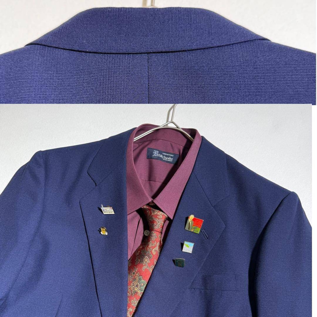 VINTAGE - セットアップ ネイビー スーツ パープル 紫 シャツ ネクタイ