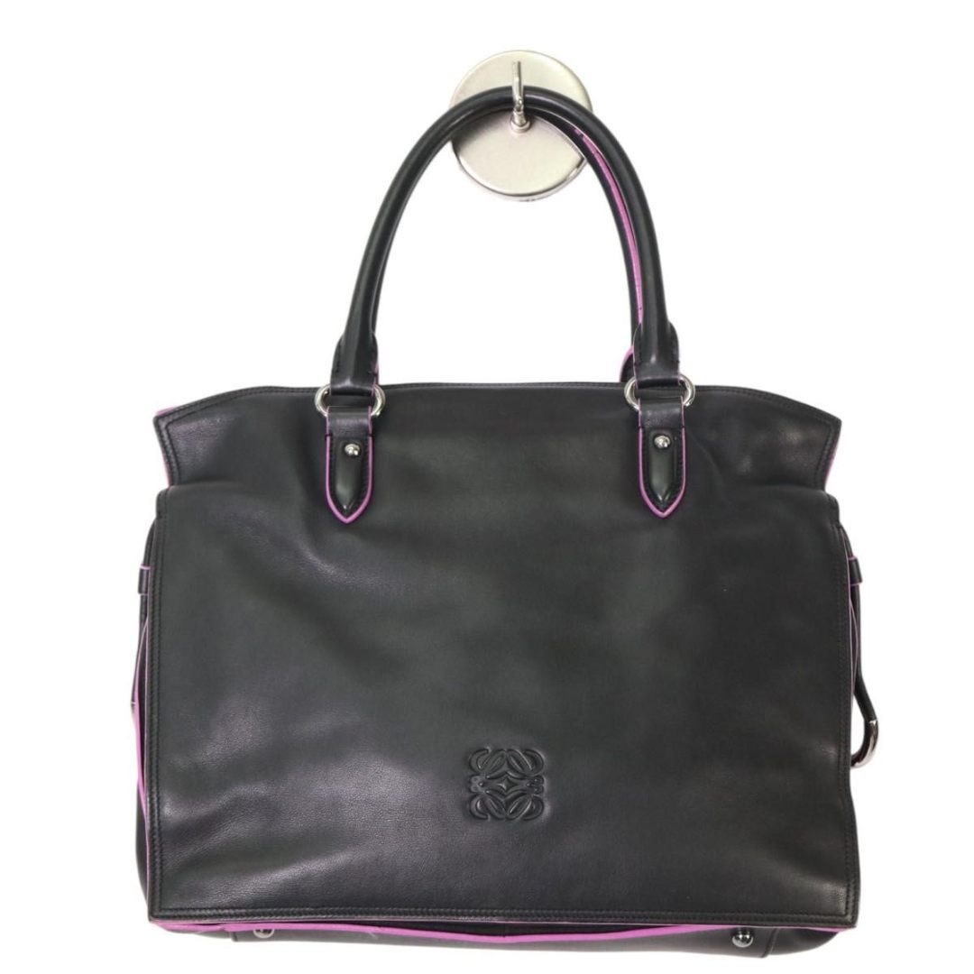 人気】LOEWE ロエベ フラメンコ ハンドバッグ 黒×ピンク バイカラー