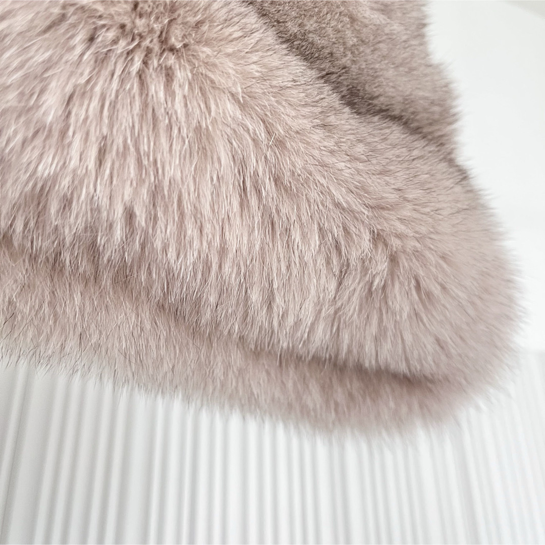 Maxmara 未使用タグ付 肉厚リアルフォックスファー スヌード マフラー