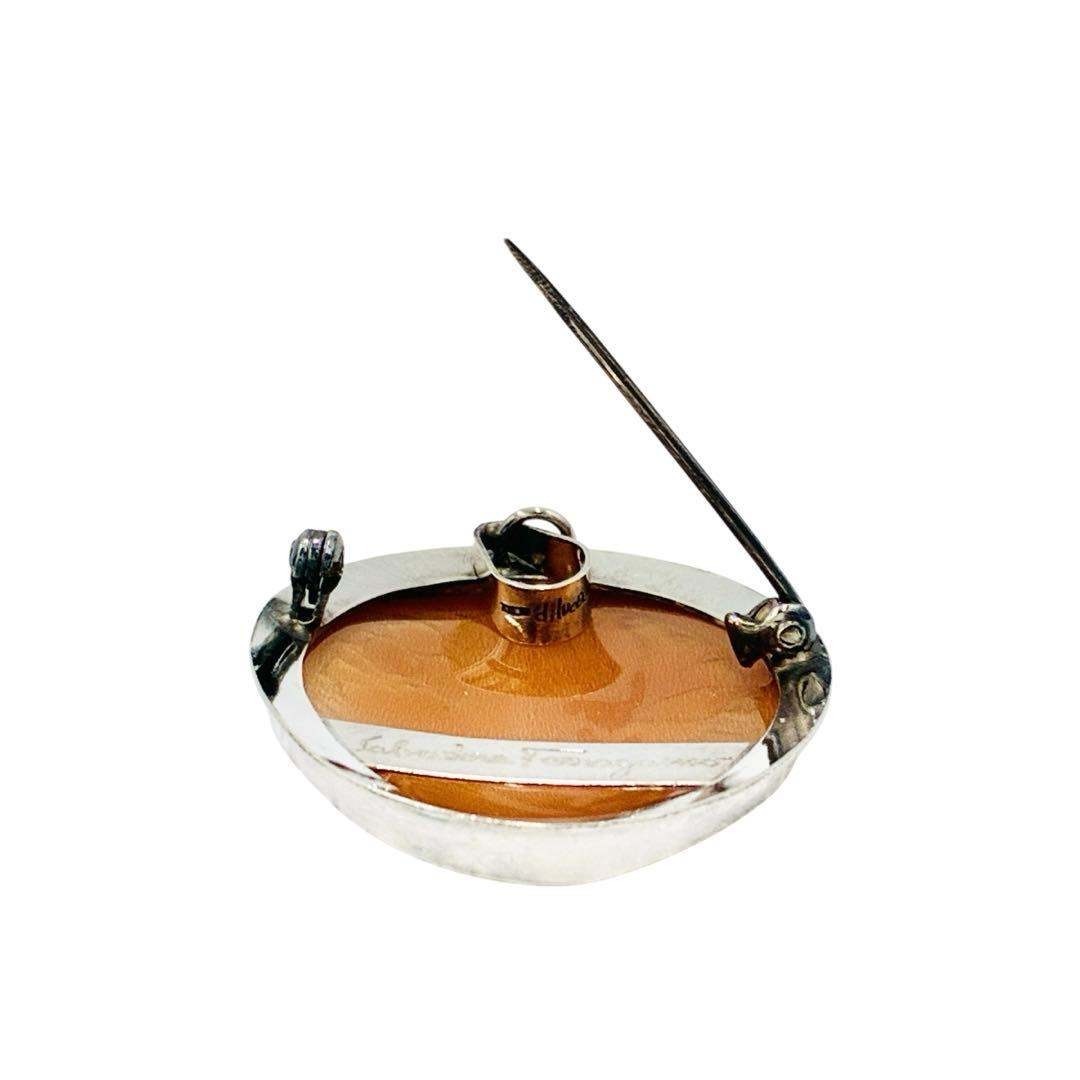 フェラガモ シェル カメオ ブローチ アンティーク ビンテージ トップ