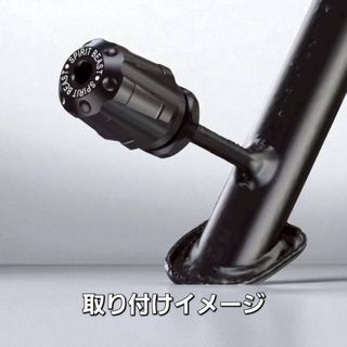 汎用 八角グリップ ネコ柄 ブラック/ブルー 貫通式 新品 ニャンコ