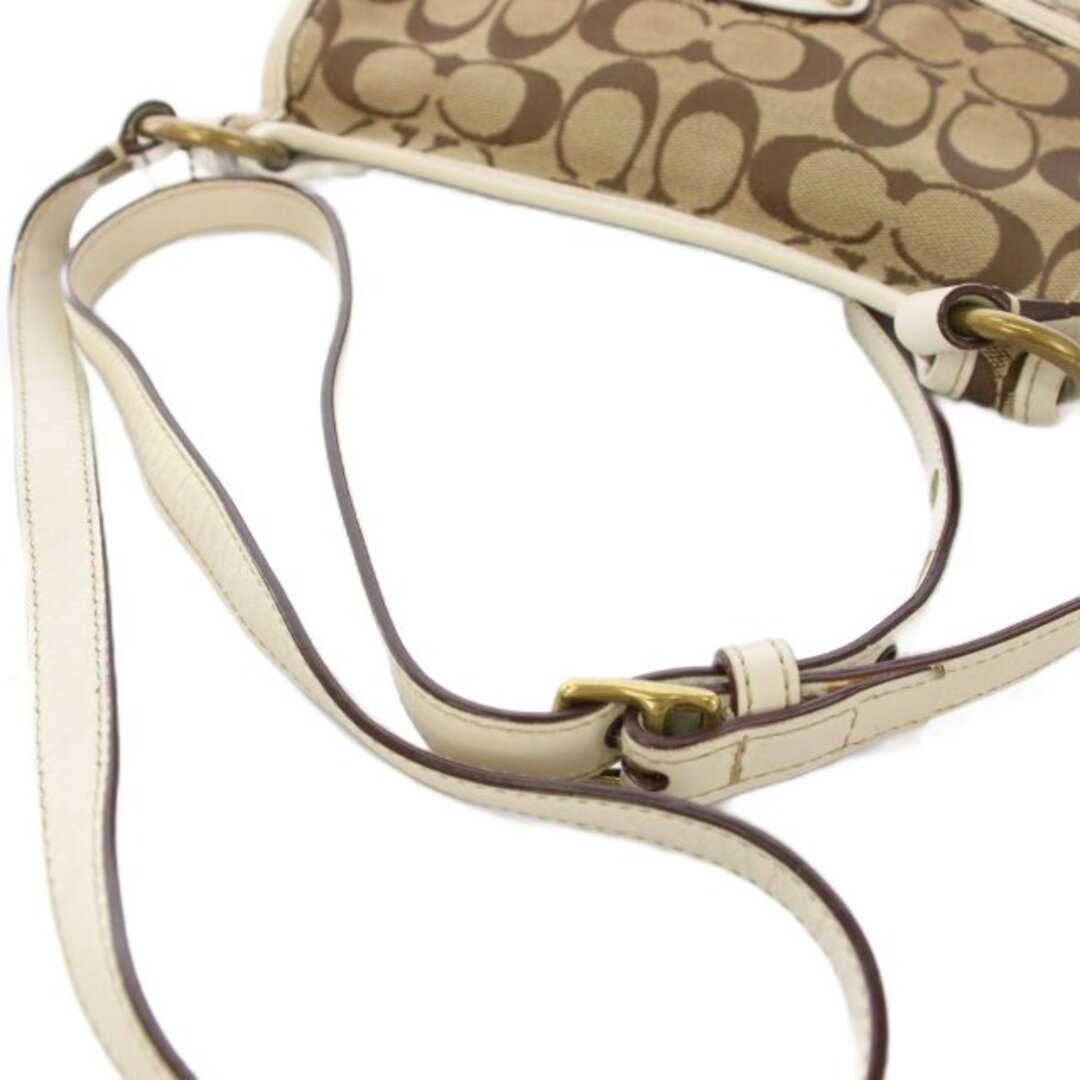 COACH - コーチ シグネチャー ショルダーバッグ ベージュ 白 10567の