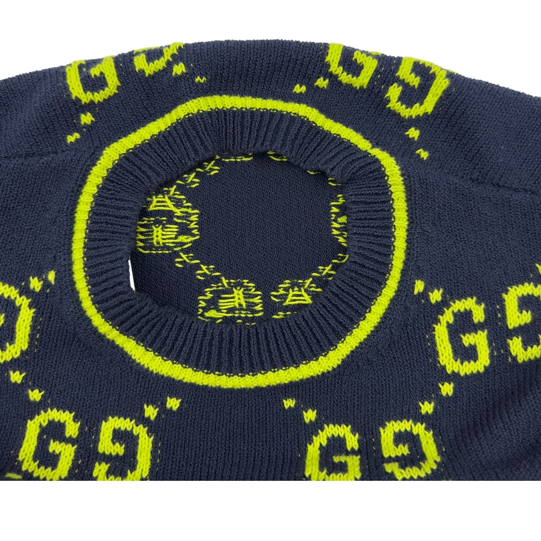 GUCCI - グッチ GUCCI GG総柄ニットセーター 791043 ネイビー コットン