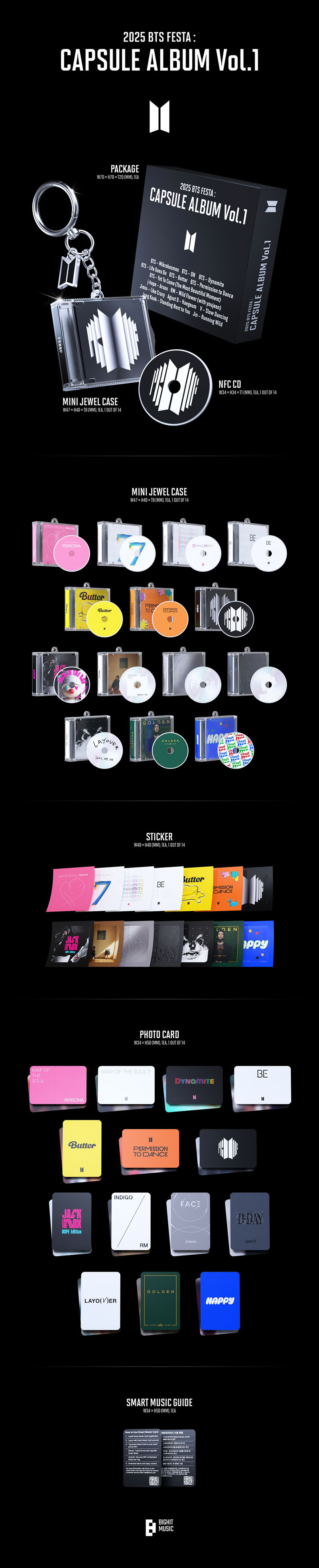 BTS カプセルアルバム『2025 BTS FESTA : CAPSULE ALBUM Vol.1』(NFC
