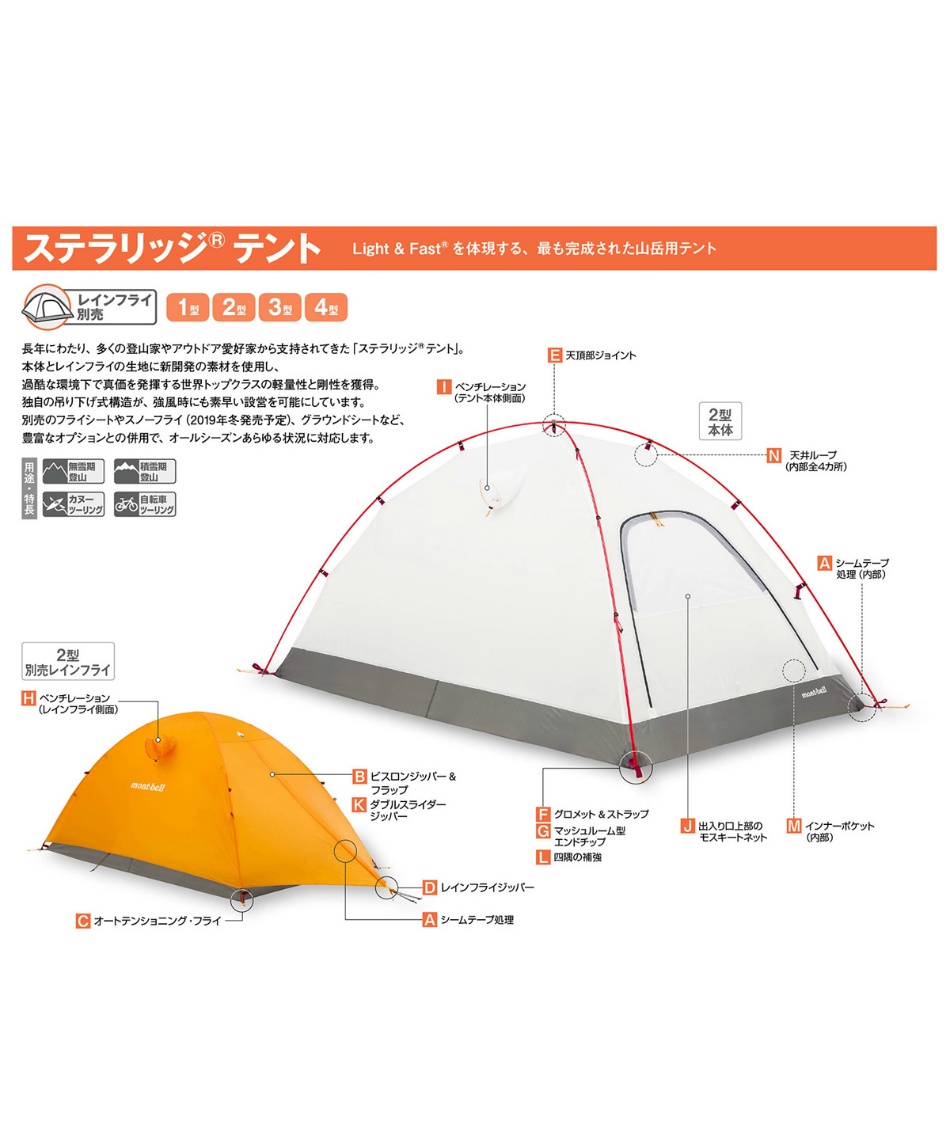 テント インナーテント ステラリッジ テント2 本体 1122649 | スポーツ