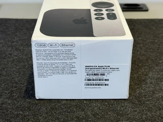 Apple TV 4K 3 Geração 128GB WIFI + Ethernet - Nova/Lacrado