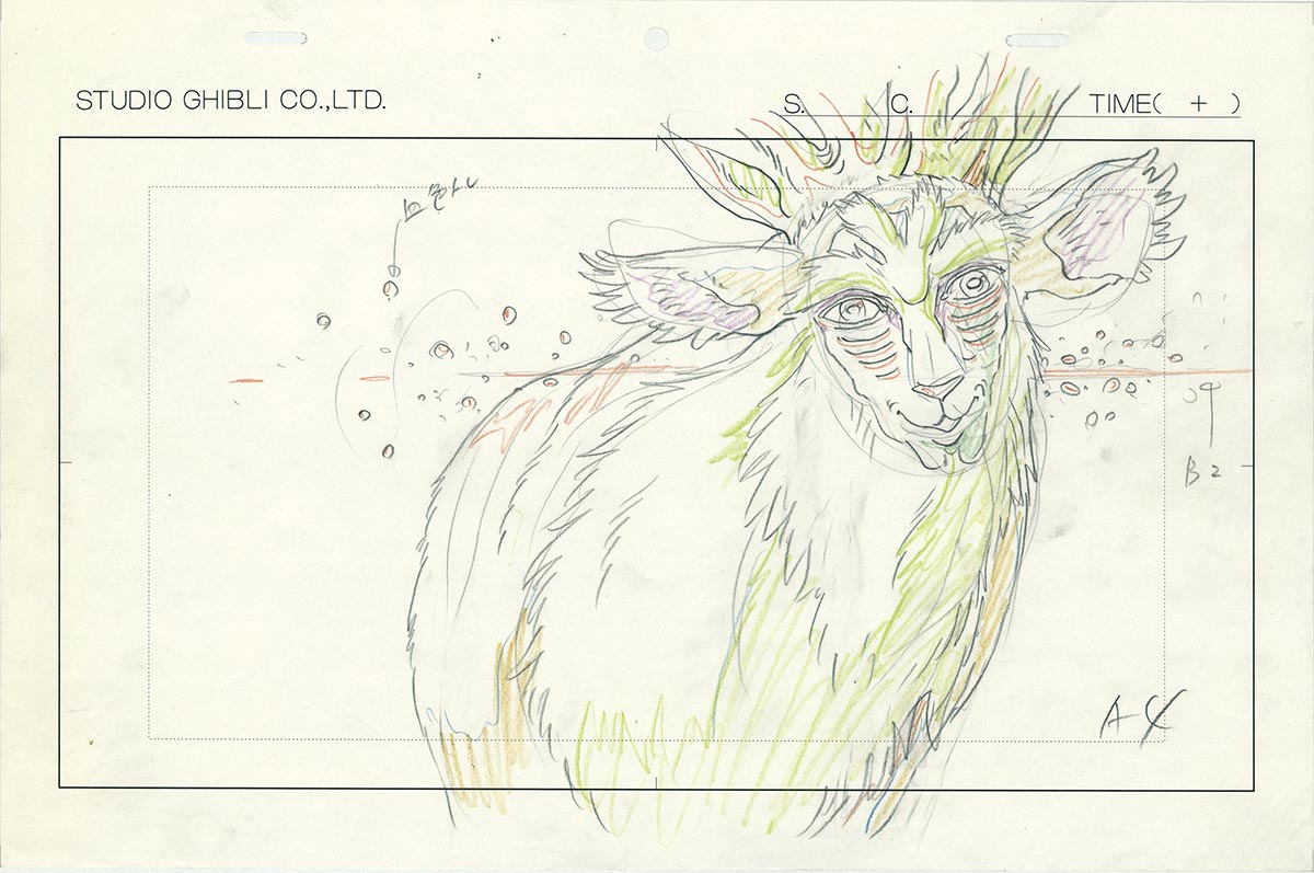 4453] もののけ姫 ラフ原画 / 直筆:宮崎駿