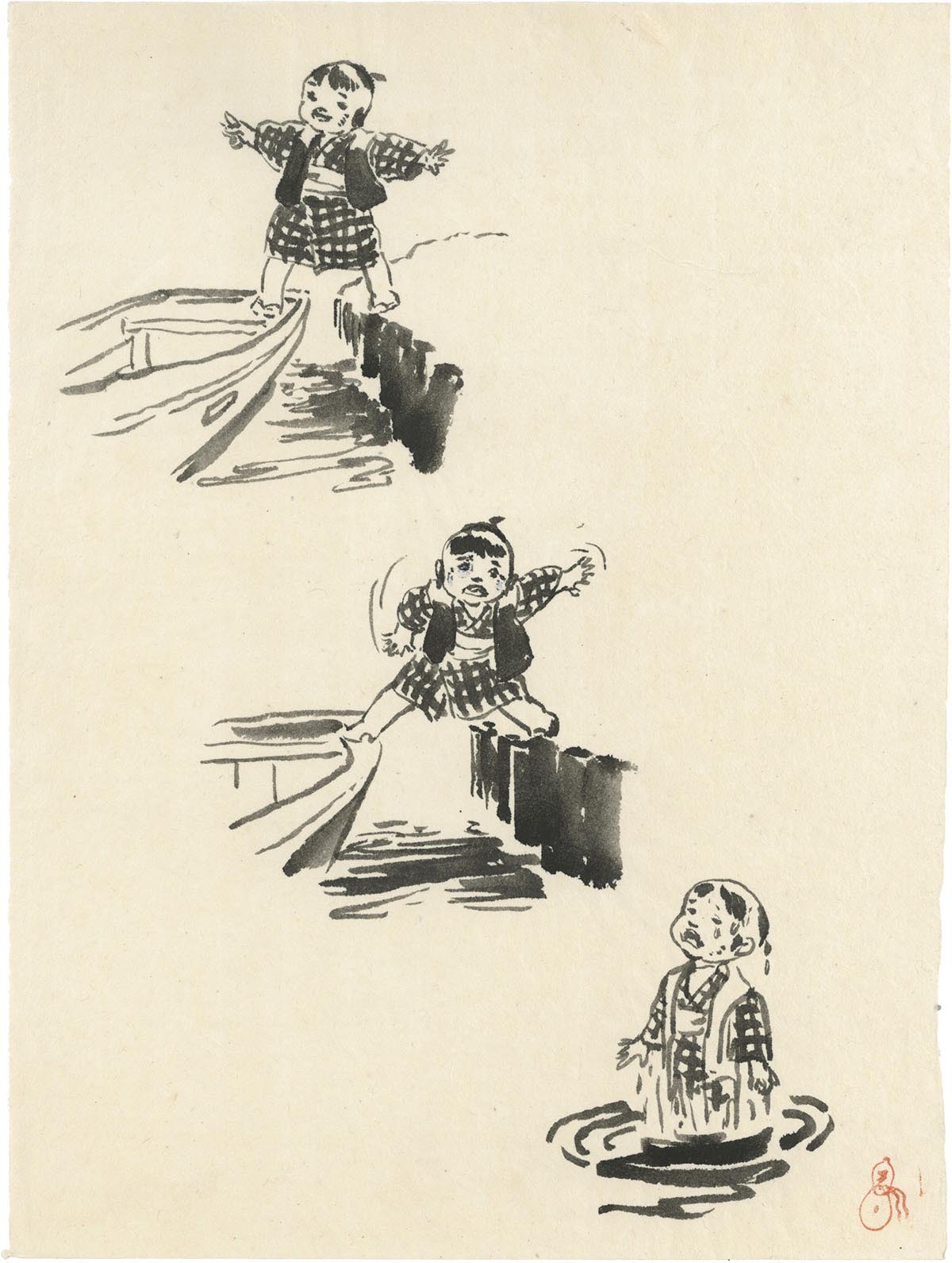 3538] 小島剛夕 直筆イラスト「子連れ狼」大五郎