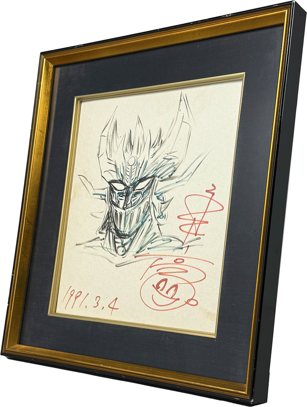 4039] 永井豪 直筆カラー色紙「マジン・サーガ」