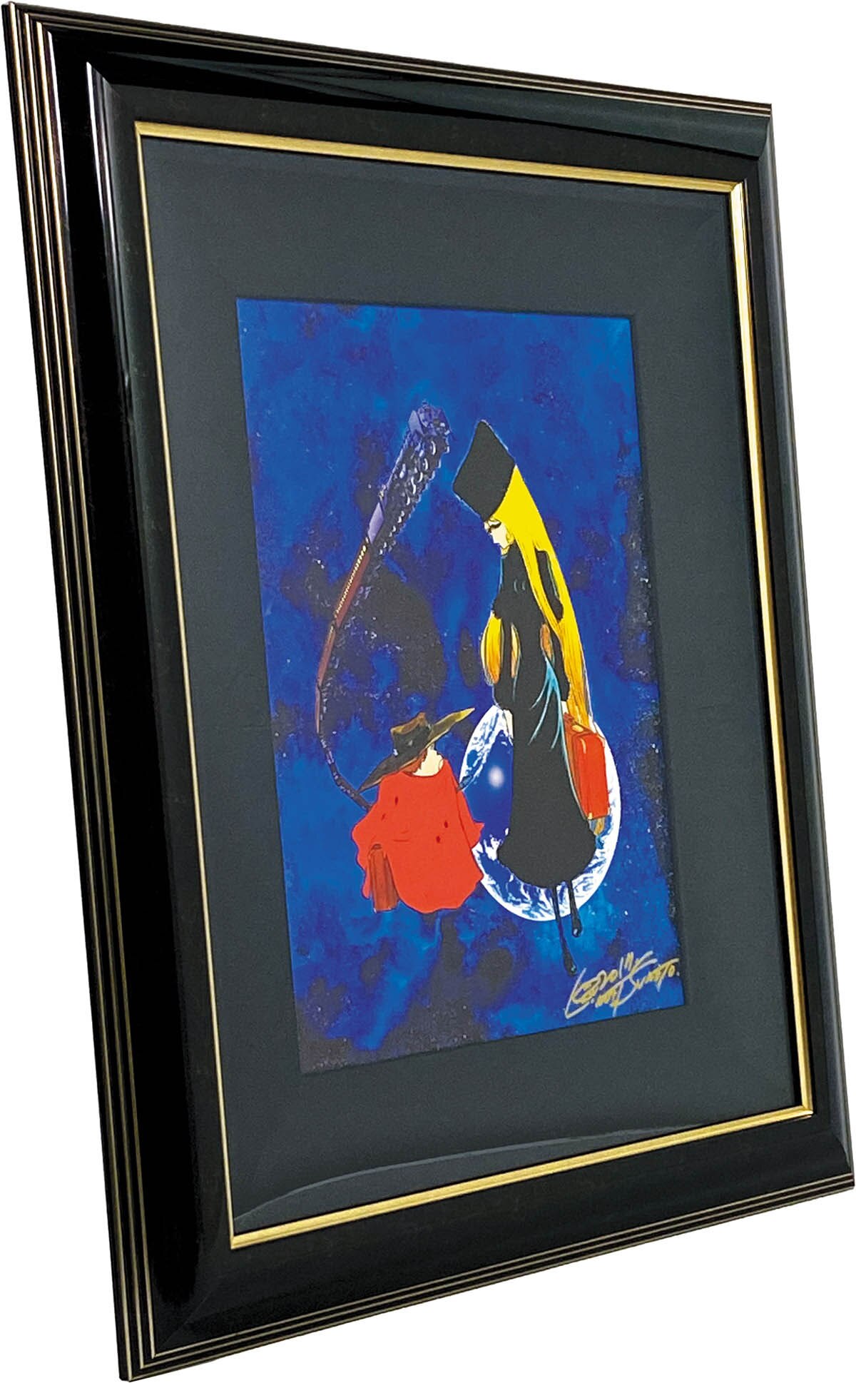 2830] 松本零士 直筆サイン入りカラー複製イラスト「銀河鉄道999/時の