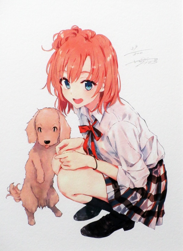 ぽんかん⑧ 直筆サイン入りｶﾗｰ複製イラスト「やはり俺の青春ラブコメは