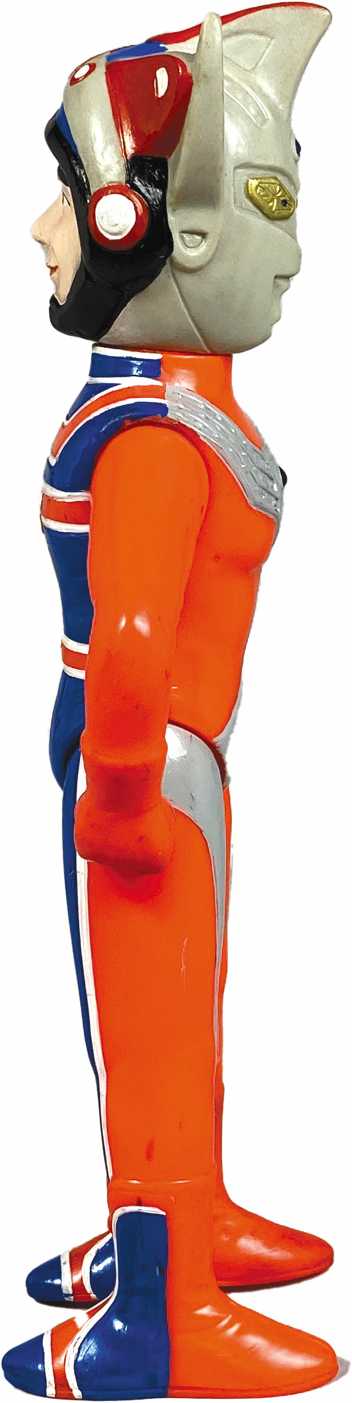 5105] [サンプル版]ブルマァク ウルトラマンタロウとZAT隊員の両面ソフビ