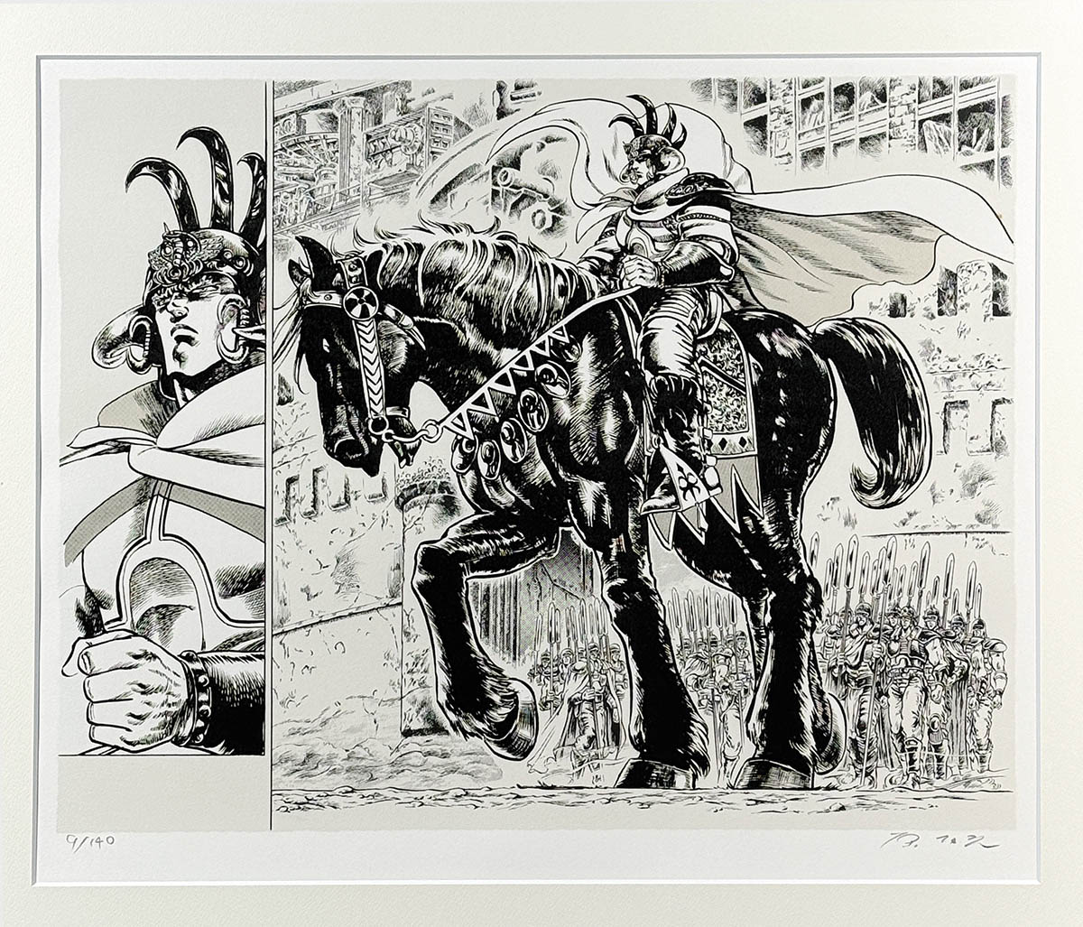 4066] 原哲夫 直筆サイン入りリトグラフ「北斗の拳」