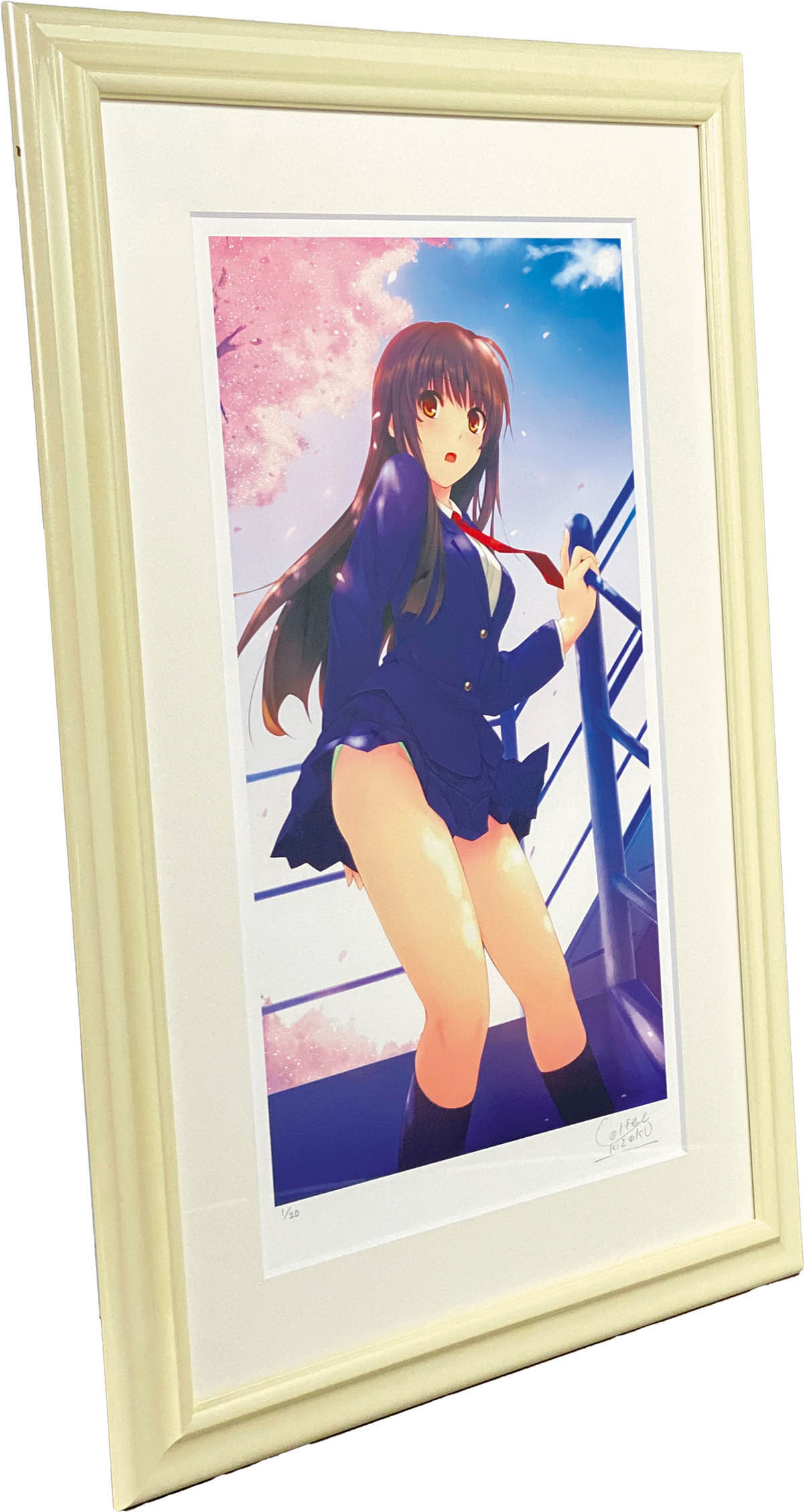 5136] 珈琲貴族 直筆サイン入りカラー複製イラスト「桜咲く日に」