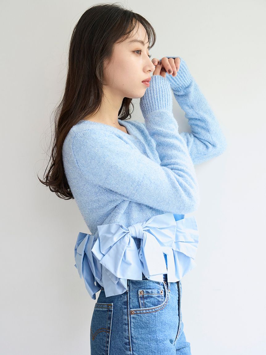 リボンモチーフカーディガン(ニット)｜トップス｜SNIDEL(スナイデル)の