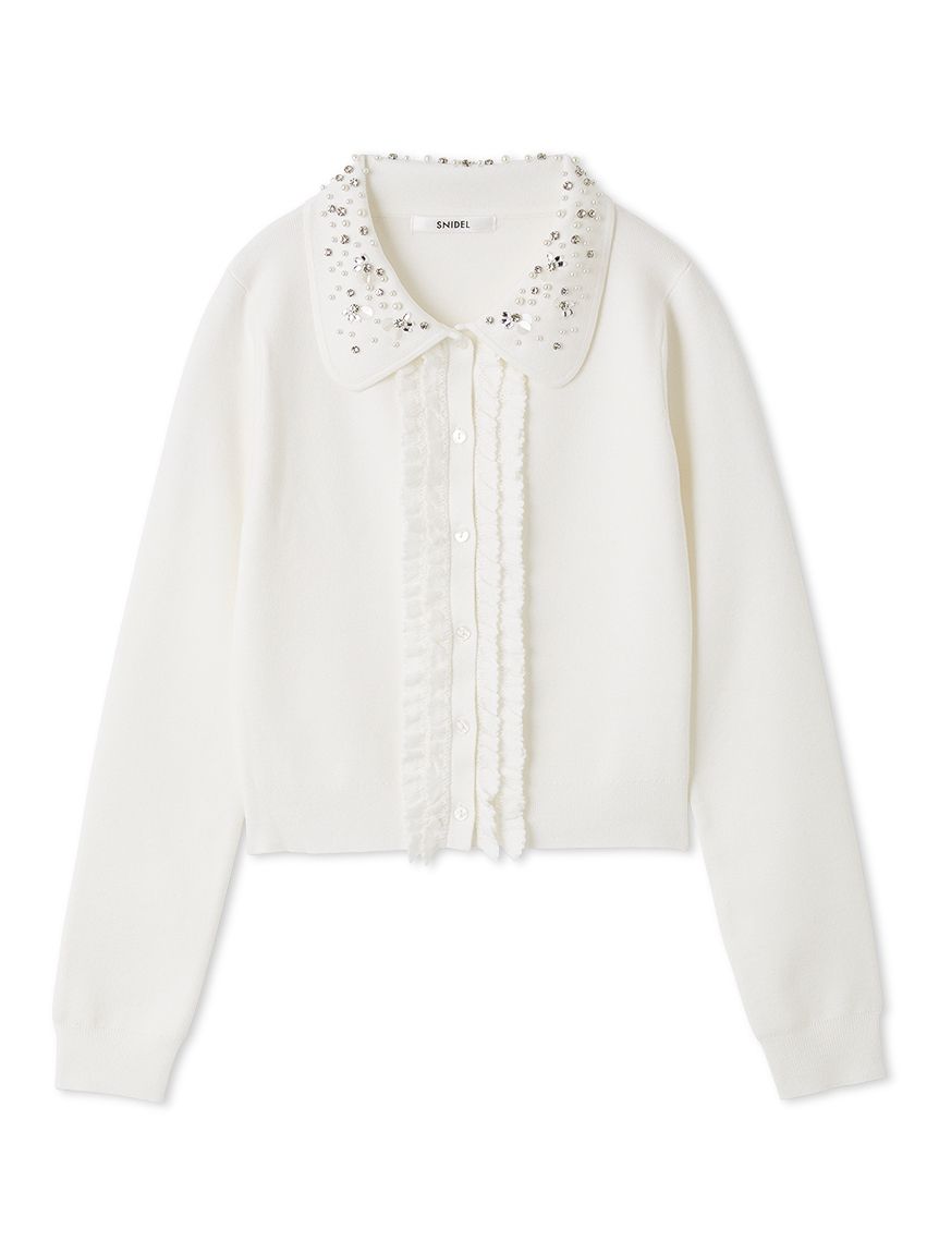 WEB限定】ビジューカラーニットカーディガン(カーディガン)｜トップス