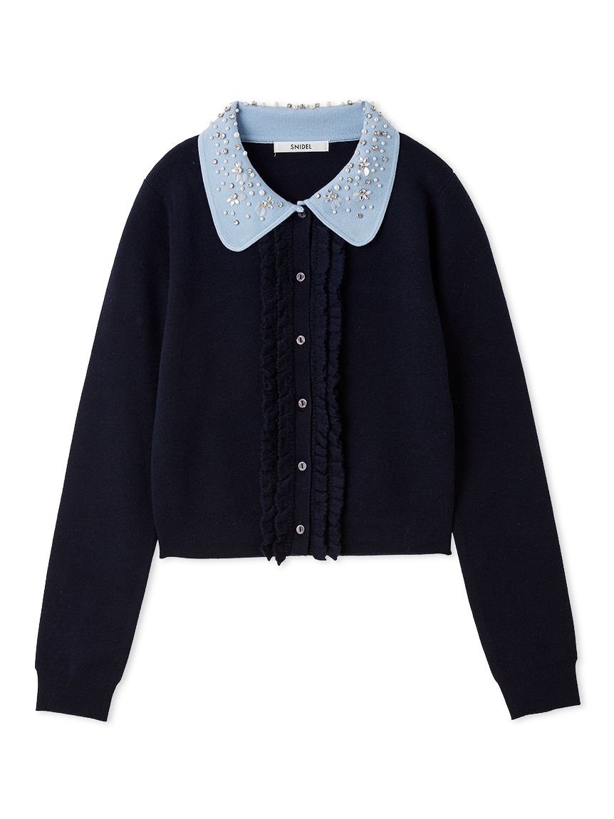 WEB限定】ビジューカラーニットカーディガン(カーディガン)｜トップス