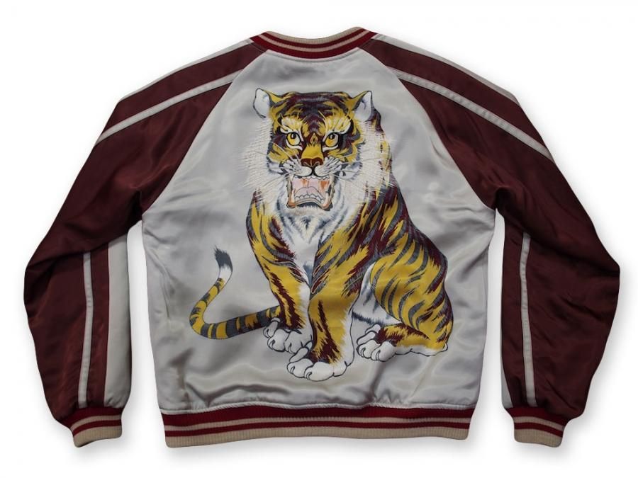 Hayabusa プリントスカジャン/虎正面 - Hayabusa Kat Klother