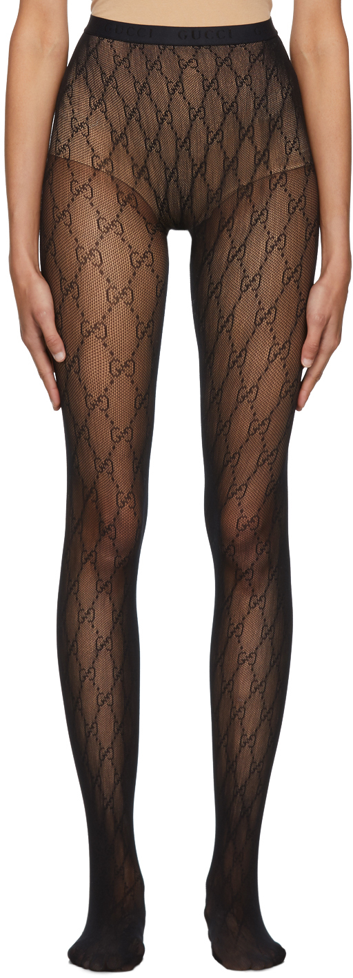 Gucci: Black GG Tights | SSENSE Canada