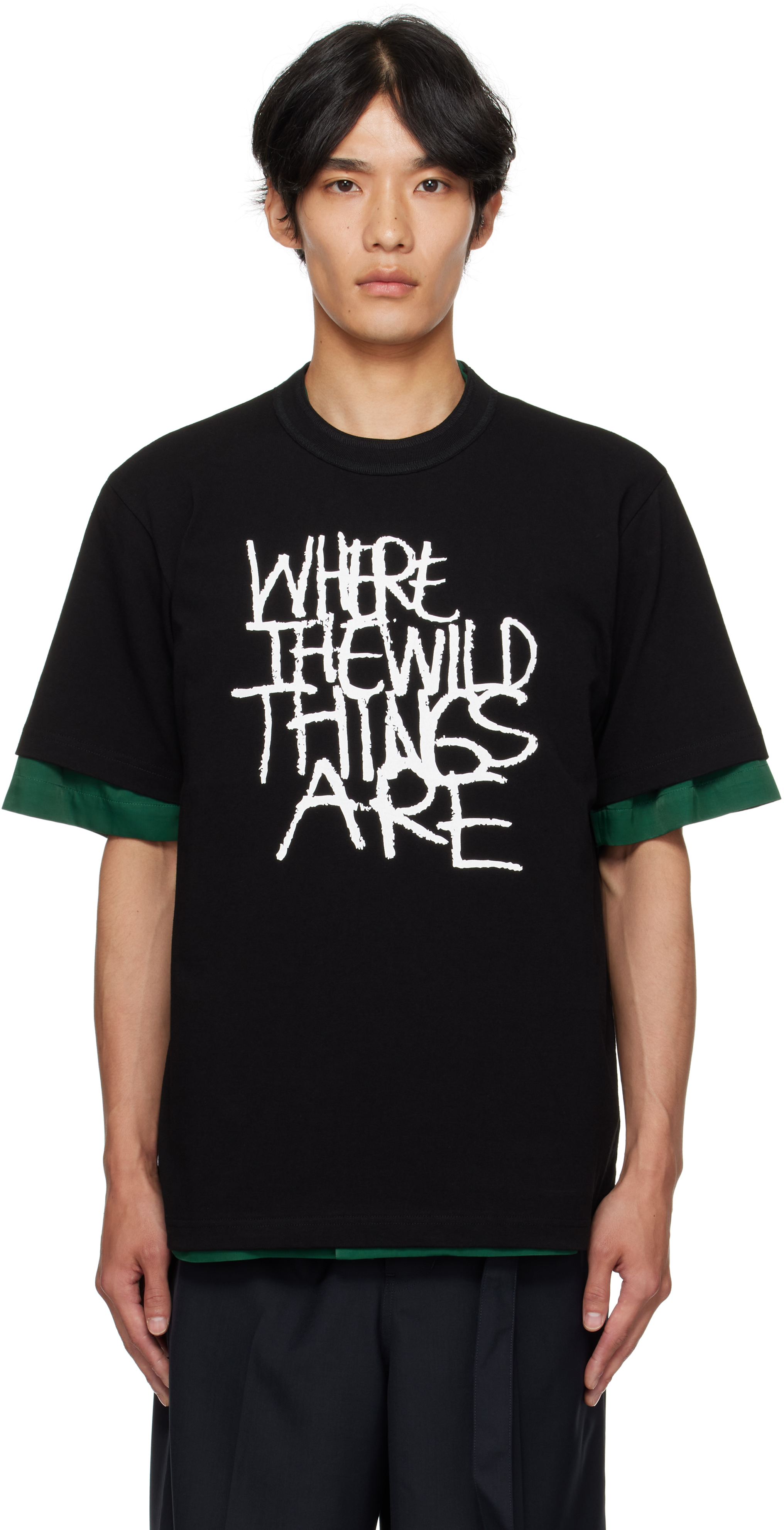 Black 'Where The Wild Things Are' T-shirt by sacai on Sale