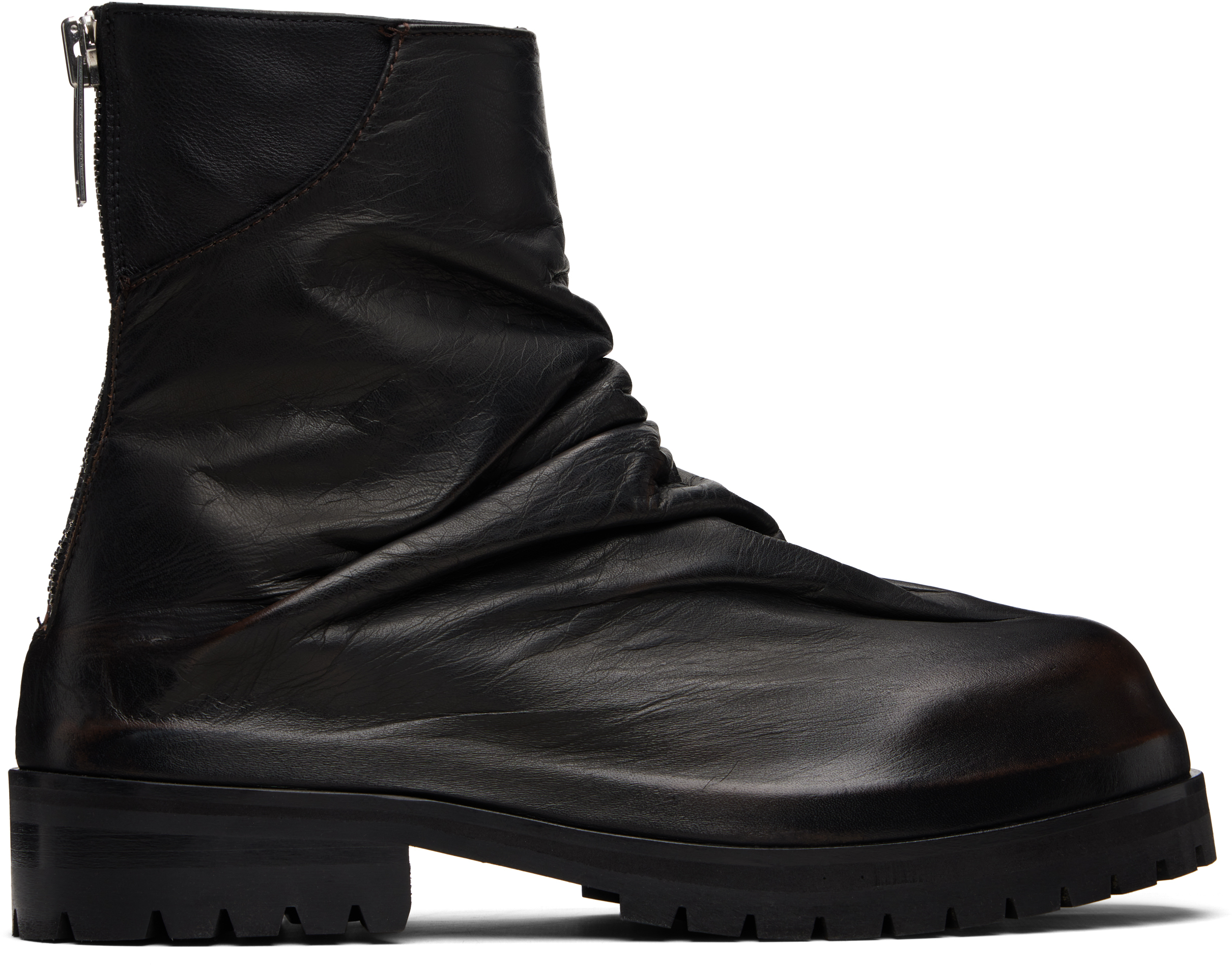 Black Marathon Boots by 424 on Sale