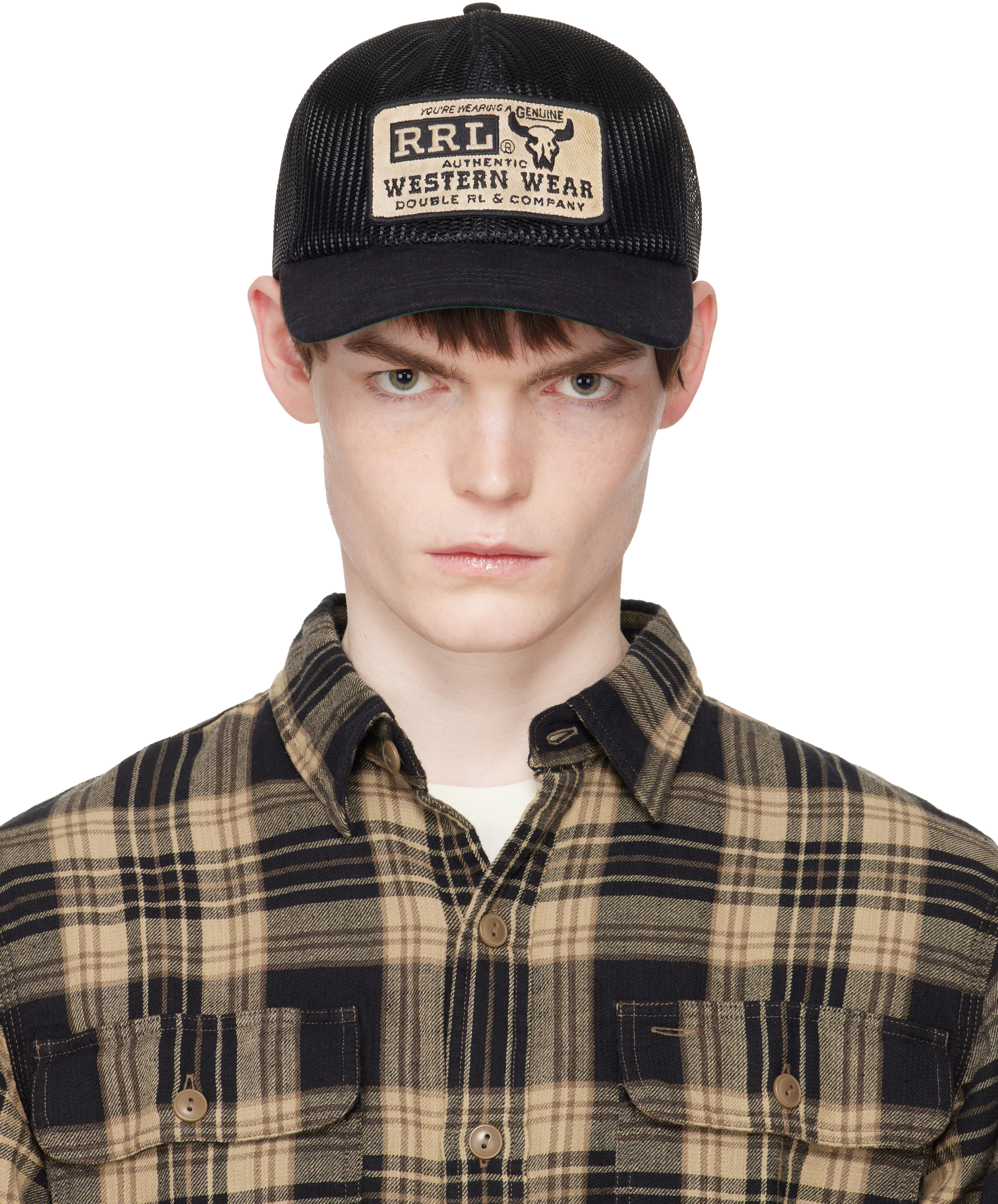 RRL: ブラック Western トラッカーキャップ | SSENSE 日本