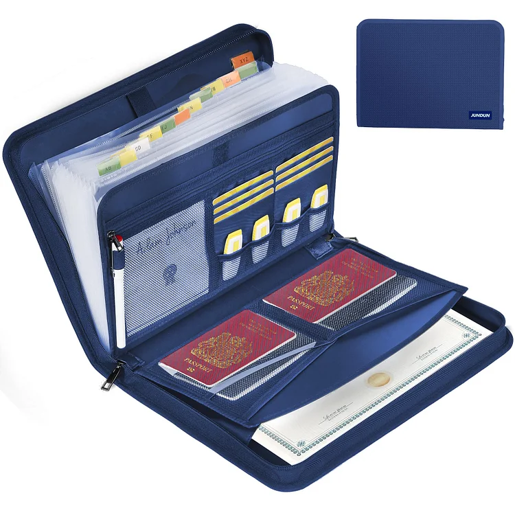 JUNDUN Accordion File Organizer - Fireproof Accordion Folder with