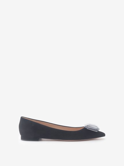 ビジューポインテッドトゥフラットシューズ（シューズ）｜Gianvito