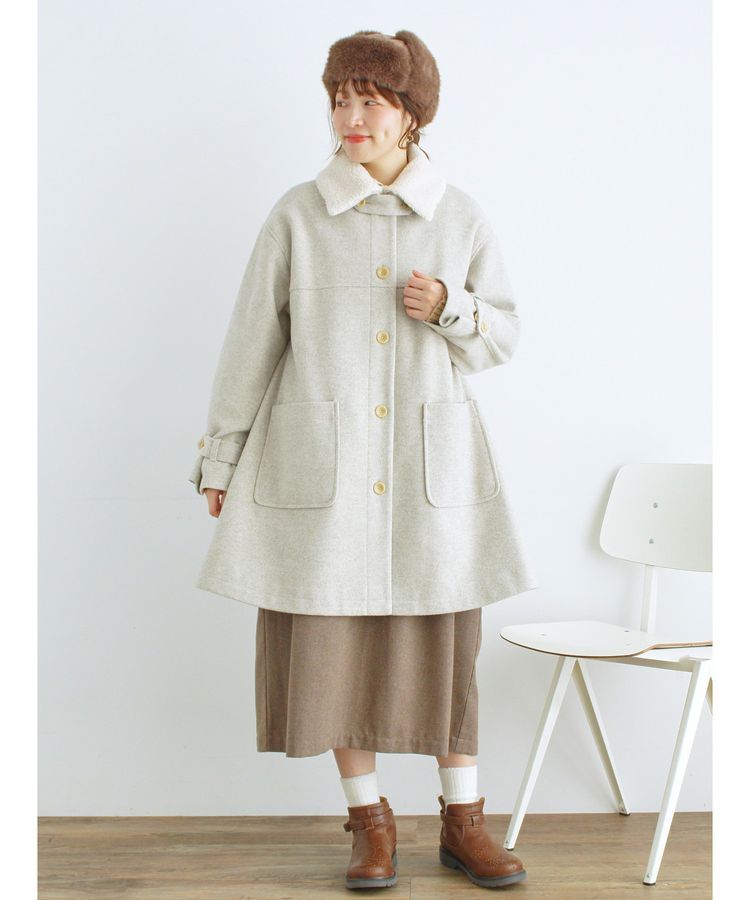 取り外しボア襟付ミドル丈コート/Samansa Mos2（サマンサモス2）の