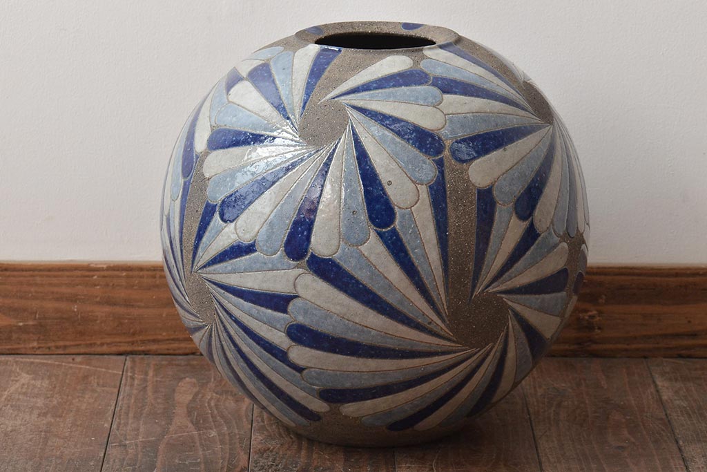 公式】アンティーク家具ラフジュ工房商品詳細ページ矢内斎 彩色壷 共箱