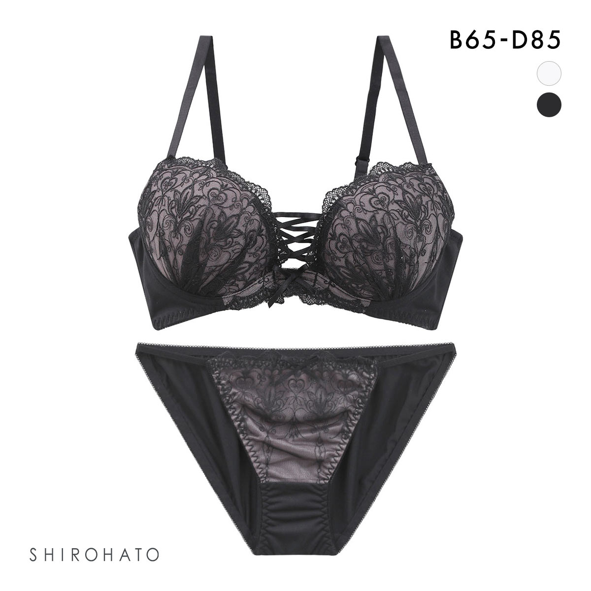 スパイシー 脇高 アラベスク×編み上げレースアップ ブラセット BCD65