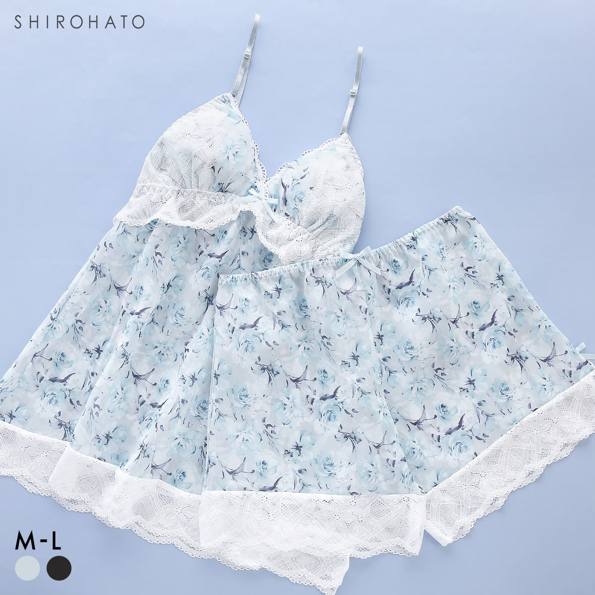 ローズ刺繍シフォンシフォンキャミ ピュアシェリ ローズプリント