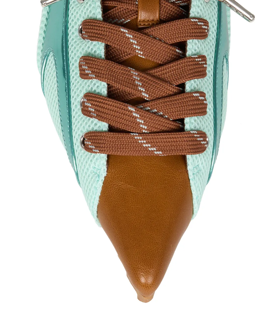 YELLO / CARAMEL MINT FLAT SNEAKER MULES