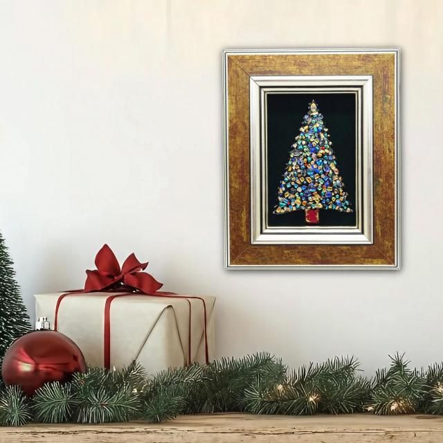 現品限り！一点物】クリスマスツリーの七宝焼アートフレーム（2025-01