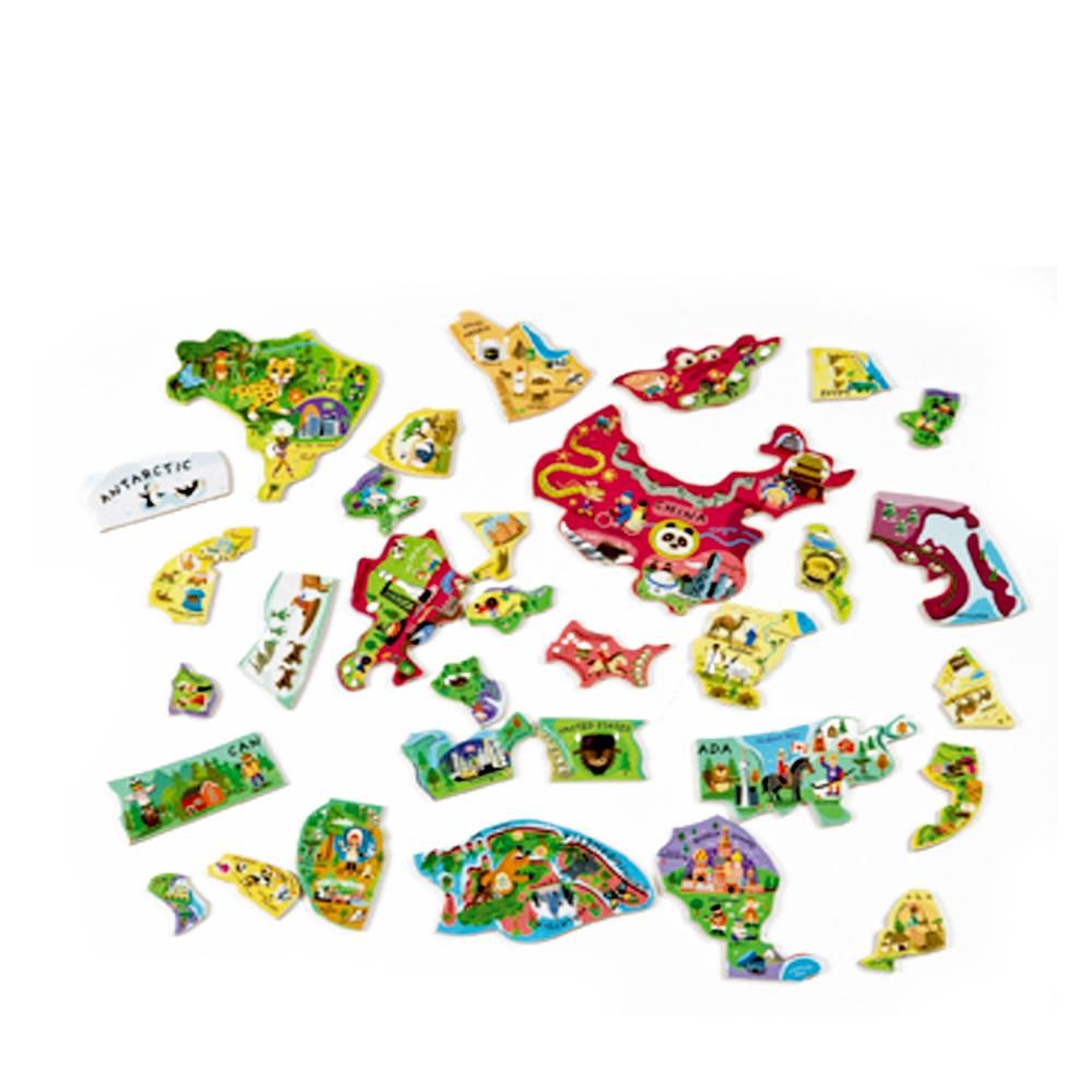 Janod ジャノー]パズル・ワールドマップ - 木のおもちゃ 赤ちゃんの