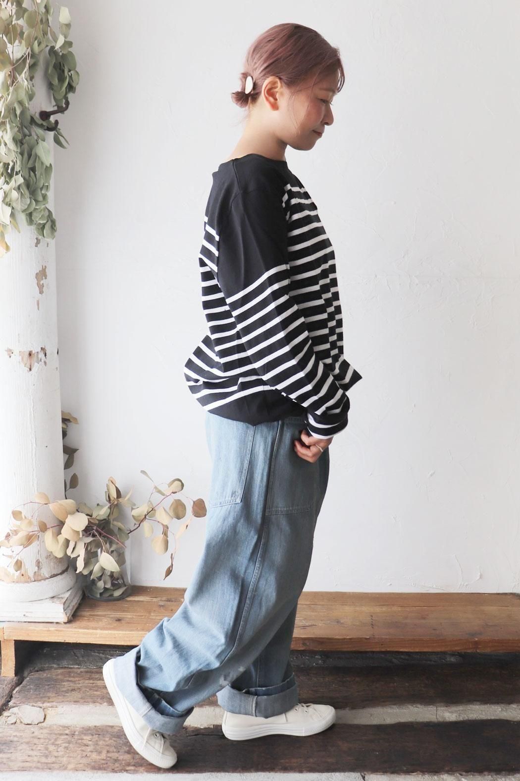 chimala｜チマラ】US ARMY STYLE DENIM TROUSERS｜バックベルト付き