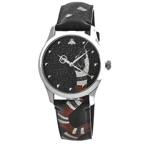 グッチ 時計 メンズ G-タイムレス YA1264007A ブラック×ブラックレザー