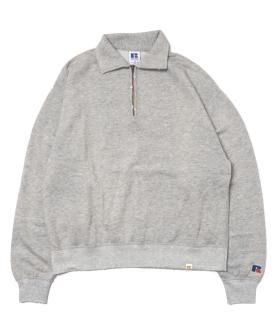 RUSSELL ATHLETIC】VINTAGE TRI-BLEND SWEAT HALF ZIP - H.GRAY