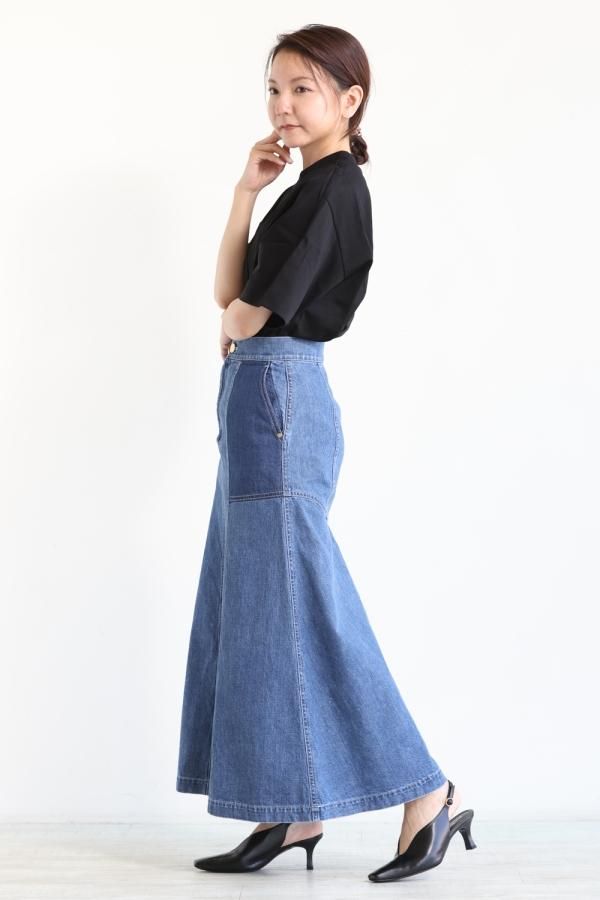 Mame Kurogouchi(マメ) Trapeze Demin Skirt - YAMAROKU（ヤマロク