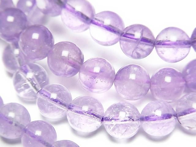 動画】ラベンダーアメジストAAA- ラウンド6mm 1連(ブレス) - 天然石