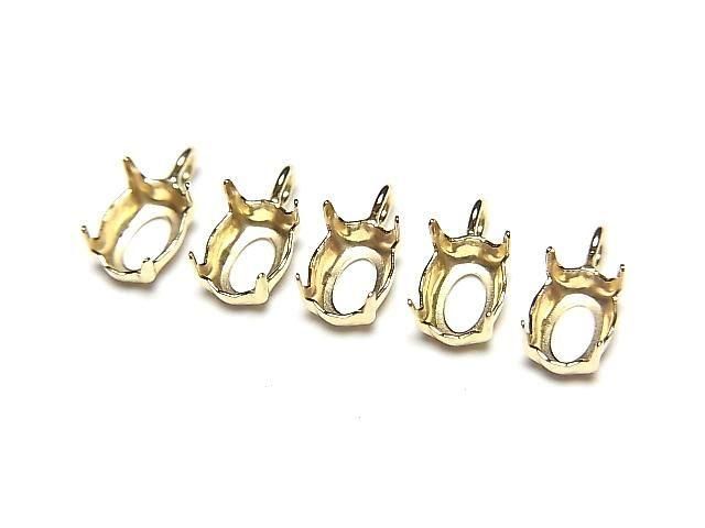 K18 Yellow Gold】 ペンダント空枠（爪留め） オーバルファセット