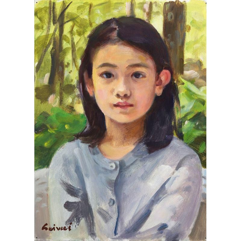池田清明 「高原の少女」 油彩4号 額付き - 一枚の繪オンラインショップ