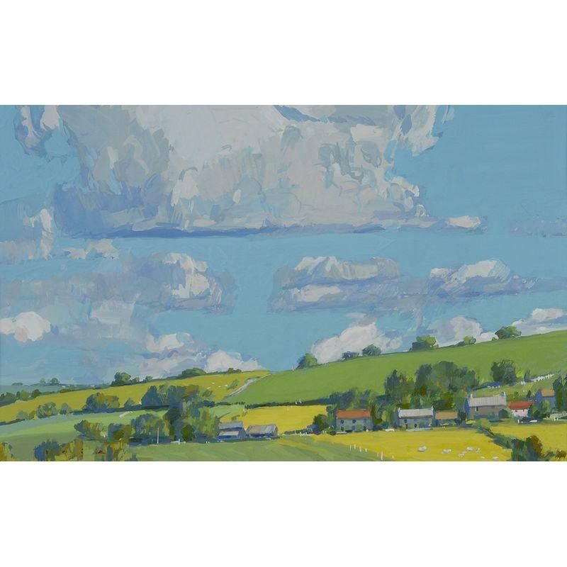 入江英三 「イギリスの田園風景」ガッシュ6号大（24.6×39.7cm） - 一